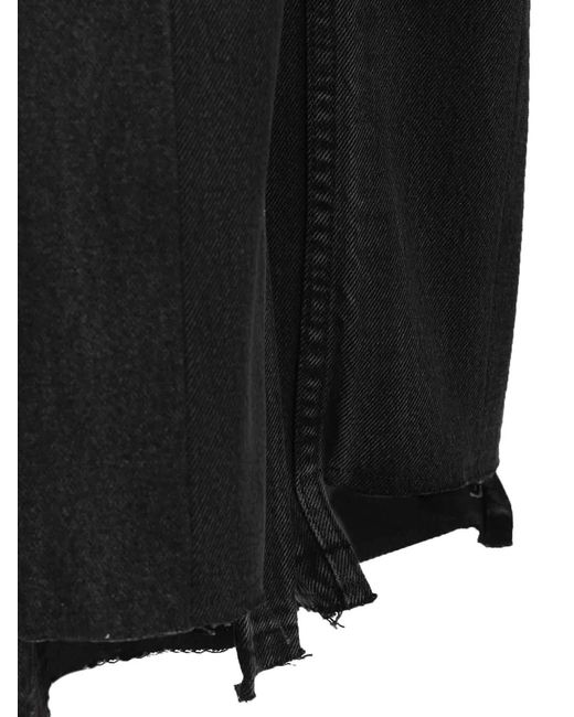 E.L.V. Denim Black Audrey Asymmetric-Hem Jeans
