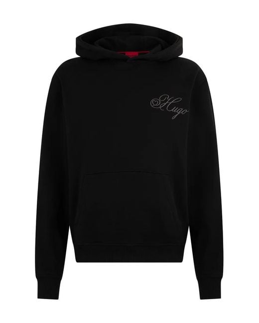 HUGO Black Hooded Sweatshirt for men