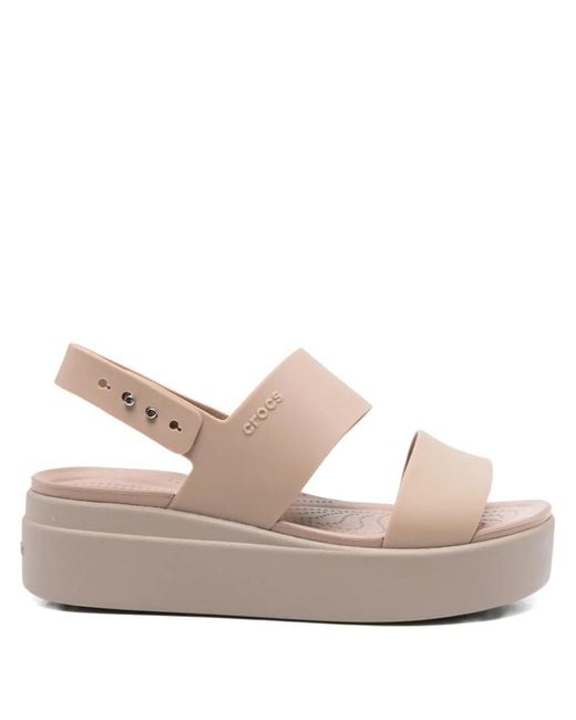 CROCSTM Natural Double-Strap Platform Sandals