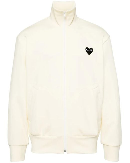 COMME DES GARÇONS PLAY Natural Heart-Print Jersey Track Jacket