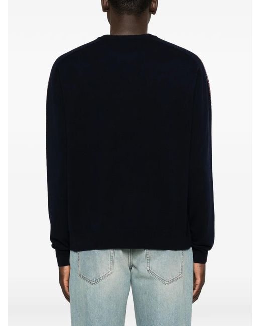 Iceberg Black Logo-Embroidered Side-Stripe Sweater for men