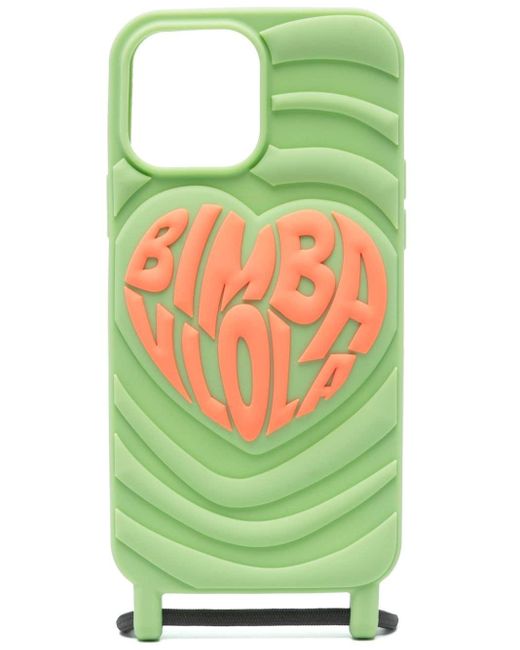 Bimba Y Lola Green Logo-embossed Iphone 13 Pro Max Case