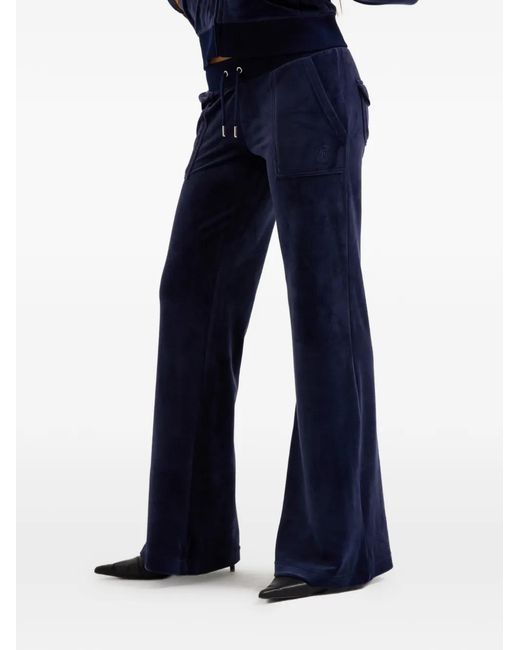 Juicy Couture Blue Low-Rise Track Pants