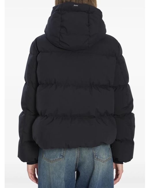 Herno ダブルレイヤー フーデッドダウンジャケット Black