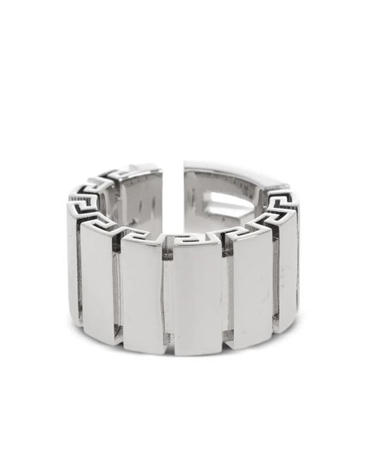 Versace White Greca Ring
