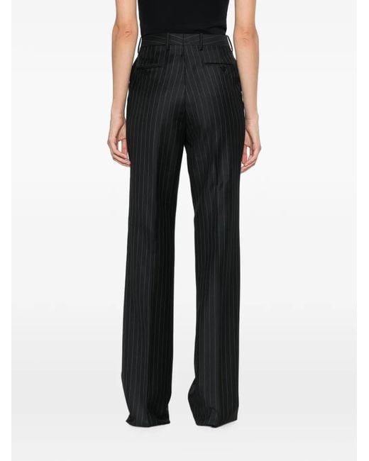 Tom Ford Black Pinstripe-Pattern Tailored Trousers