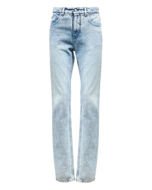 MM6 by Maison Margiela Blue Five-Pocket Split-Leg Denim Pants