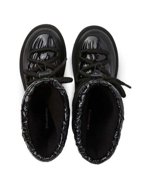Karl Lagerfeld Black Skylar Ski Padded High-Leg Boots