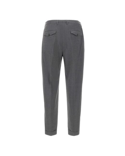 Devore Gray Front-Pleats Cuffed Trousers for men