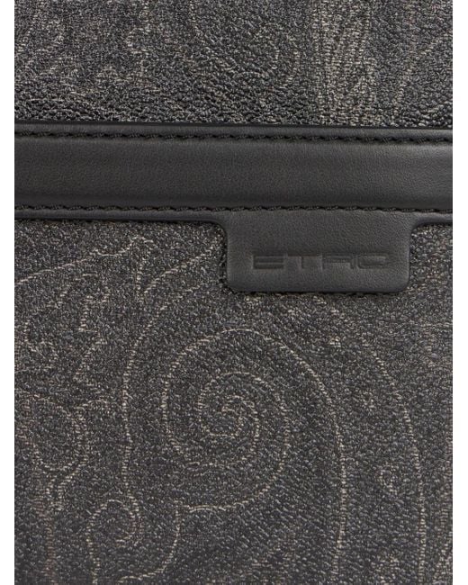 Etro Black Mini Paisley-Print Camera Bag for men