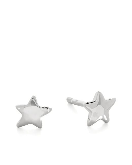 Monica Vinader White Star-Shaped Stud Earrings