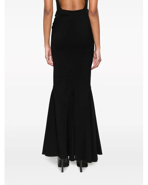 Jupe Longue En Flanelle À Découpe ANDREADAMO en coloris Black