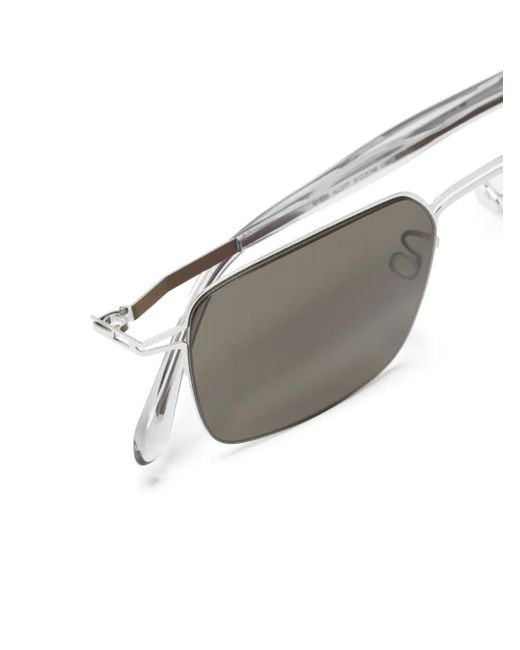 Mykita Gray Alcott Rectangle-Frame Sunglasses