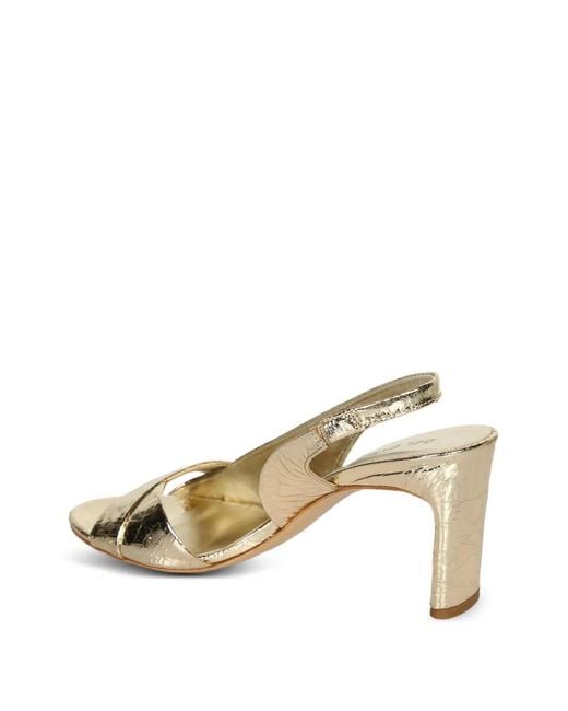 Roberto Del Carlo Metallic Crinkled-Effect Slingback Sandals