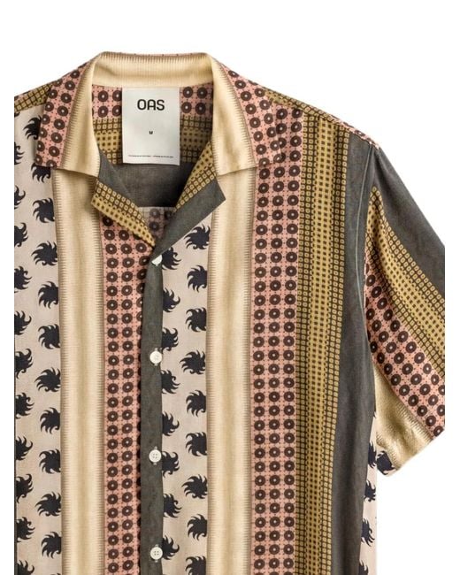 Oas Natural Rocco Patchwork Striped Shirt for men