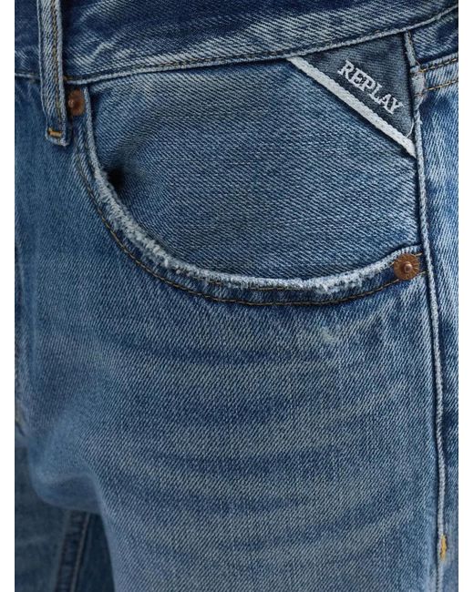 Replay Blue Aubry Straight-Leg Jeans