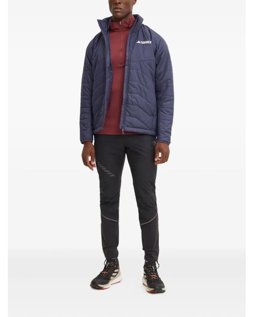 Adidas Blue Quilted High-Neck Jacket for men