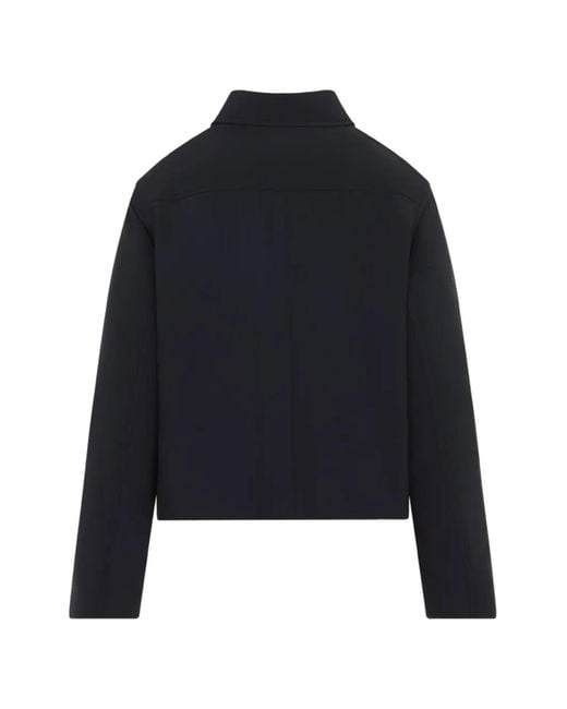 Jil Sander Blue Button-Up Collared Jacket