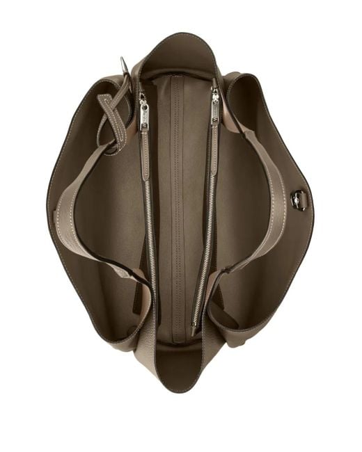 Tod's Brown Two-Handle T-Plaque Shoulder Bag