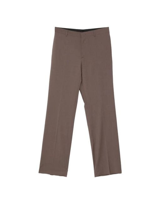 Manuel Ritz Gray Pressed-Crease Tailored Trousers for men