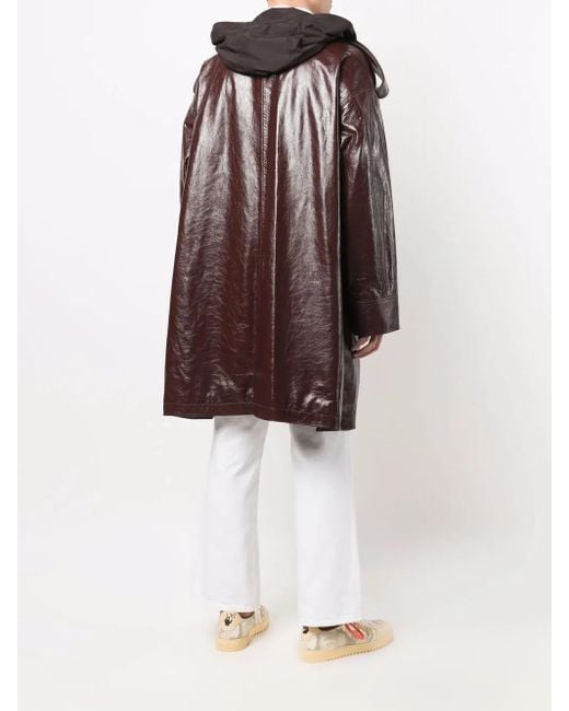 Ambush Brown Zipped-Up Leather Coat for men