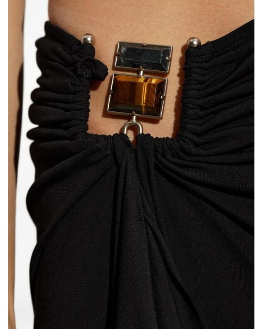 Christopher Esber Black Bezel Quartz Cascade Maxi Skirt