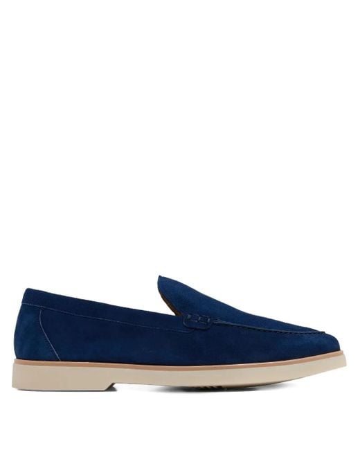 Magnanni Shoes Blue Suede Loafers for men