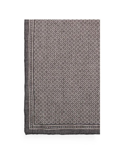 Eleventy Gray Patterned Pocket Square for men