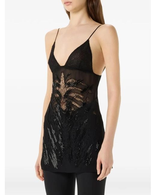 Blumarine Black Embroidered Top