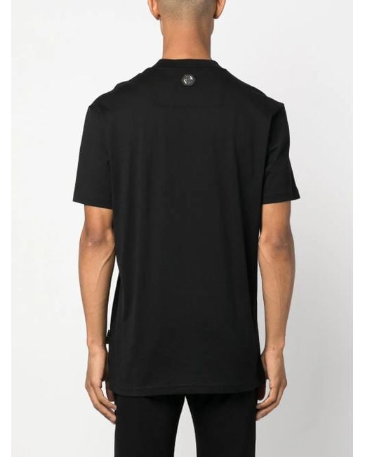 Camiseta con cuello redondo y calavera estampada Philipp Plein de hombre de color Black