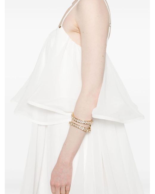 Robe courte à design superposé Nissa en coloris White