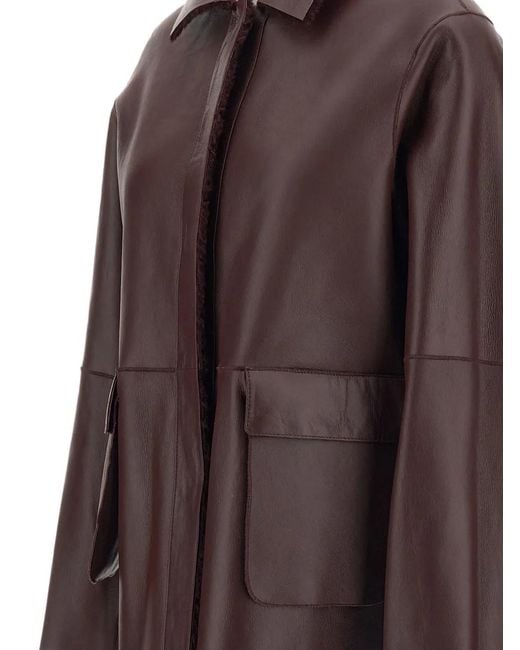 Desa Nineteenseventytwo Red Shearling Oversized Jacket