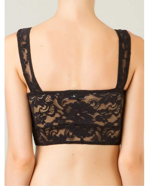 Amir Slama Black Lace-Design T-Shirt Bra