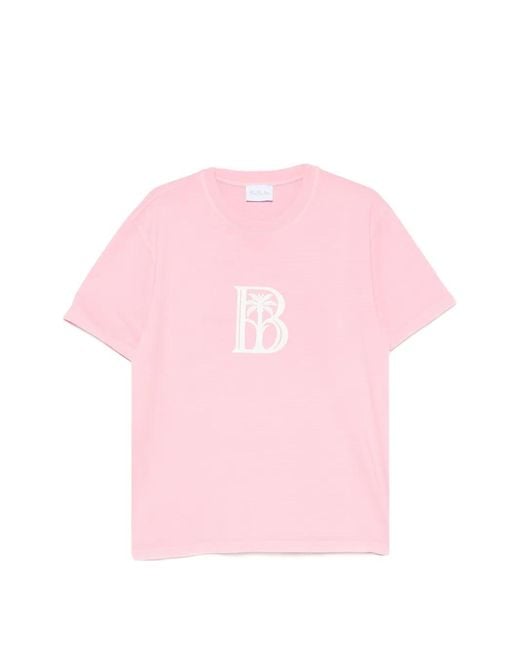 BLUE SKY INN Pink Palm-Logo T-Shirt for men