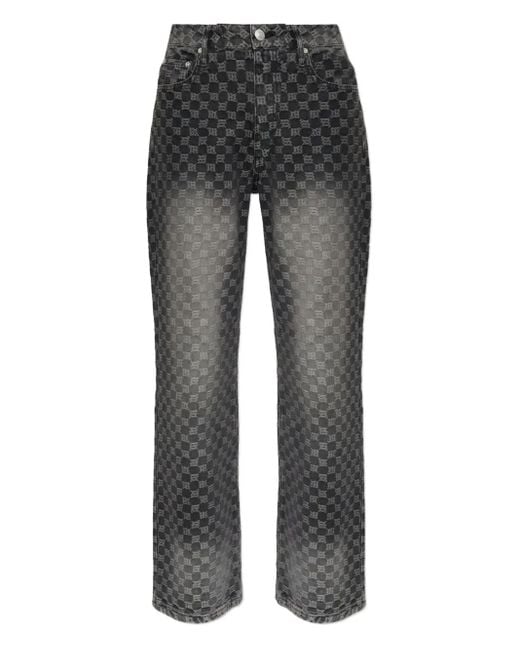 M I S B H V Geruite Jeans Met Monogram in het Gray