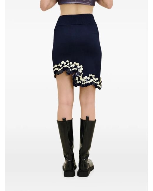 Ph5 Blue Casey Wavy Sequin-Embellished Mini Skirt