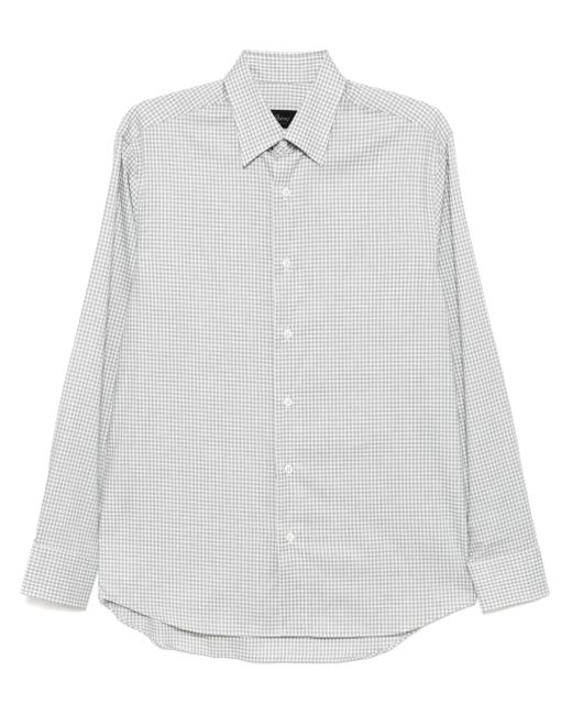Brioni White Checked Shirt for men