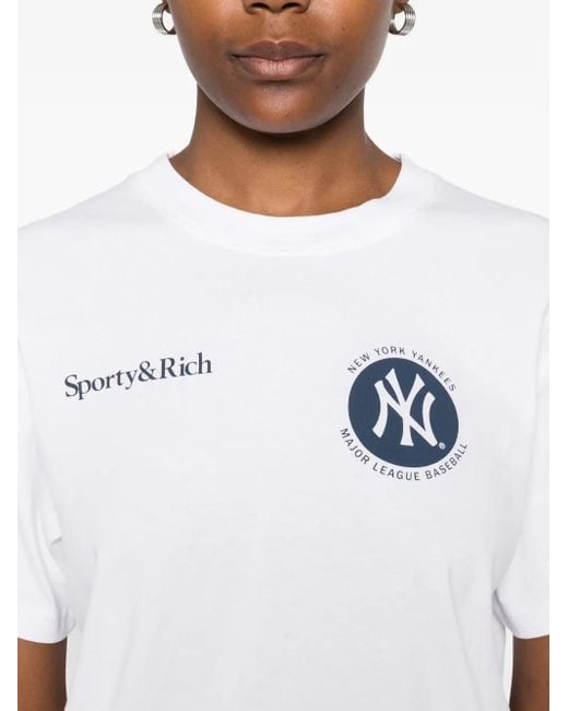 Sporty & Rich White Major League Printed T-Shirt