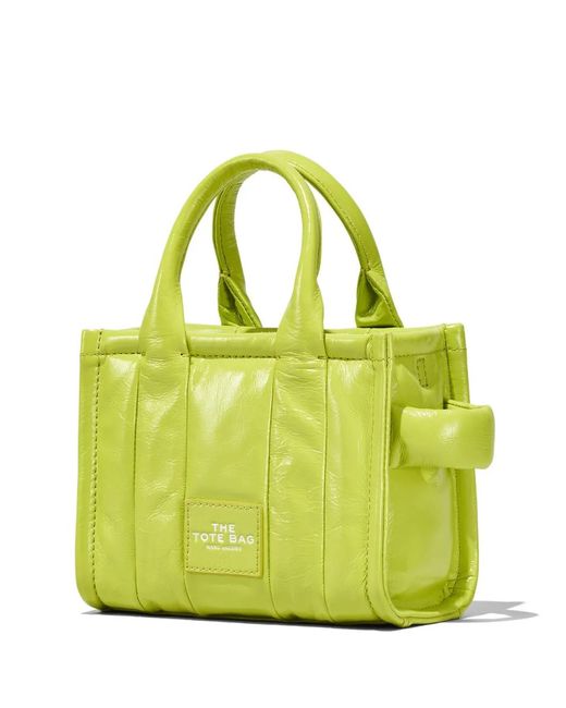 Marc Jacobs Green The Shiny Crinkle Leather Tote Bag