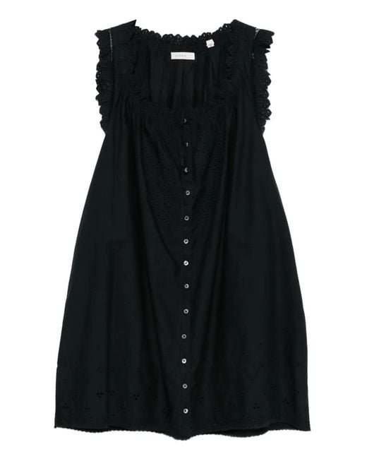 Doen Black Nessie Broderie-Anglaise Mini Dress