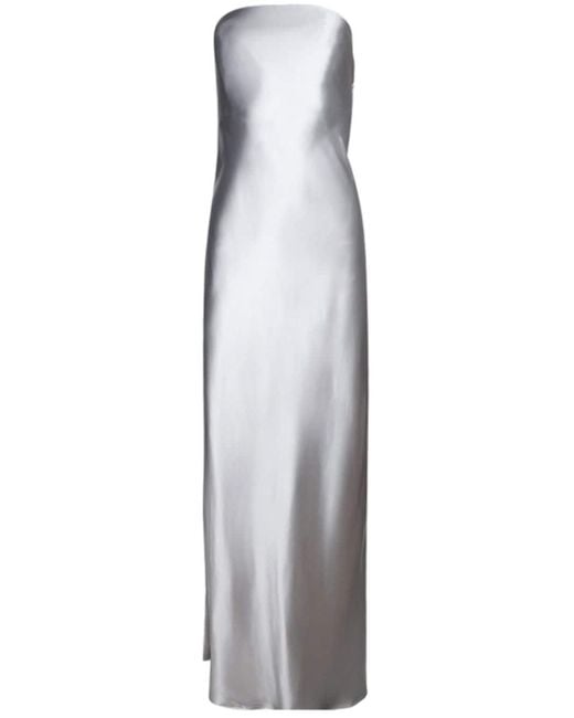 Christopher Esber White Palladium Strapless Satin Dress