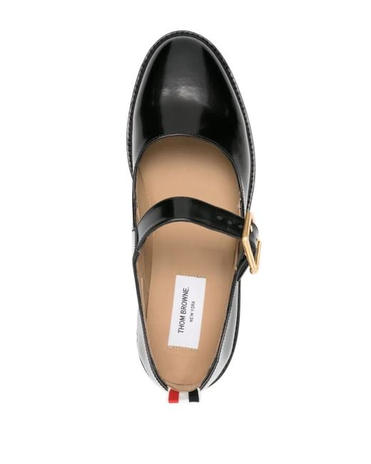 Thom Browne Black Grosgrain-Tab Leather Loafers for men