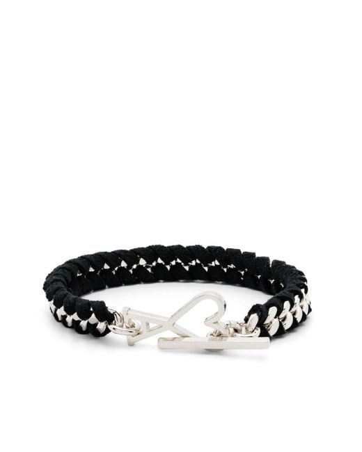 AMI Black Ami De Coeur Braided-chain Bracelet