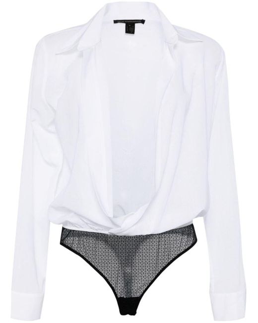 Kiki de Montparnasse White Crossover Cotton Bodysuit