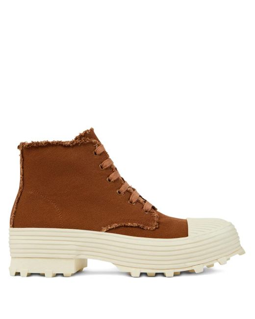 CAMPERLAB Brown Traktori Frayed Lace-Up Boots