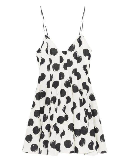 Robe Courte À Pois Bambah en coloris White