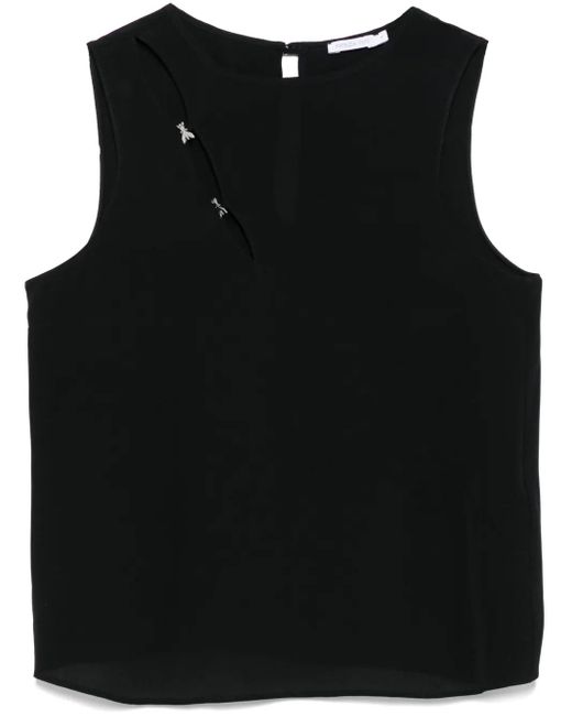 Patrizia Pepe Blouse Met Logodetail in het Black