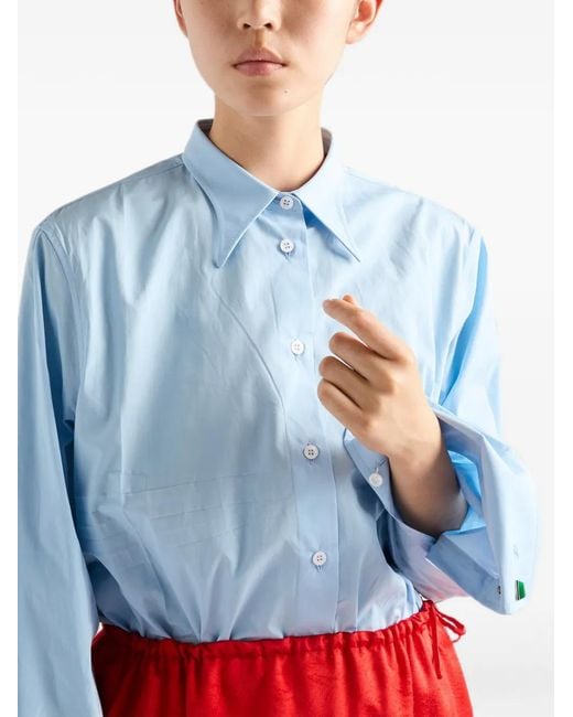 Prada Blue Poplin Shirt