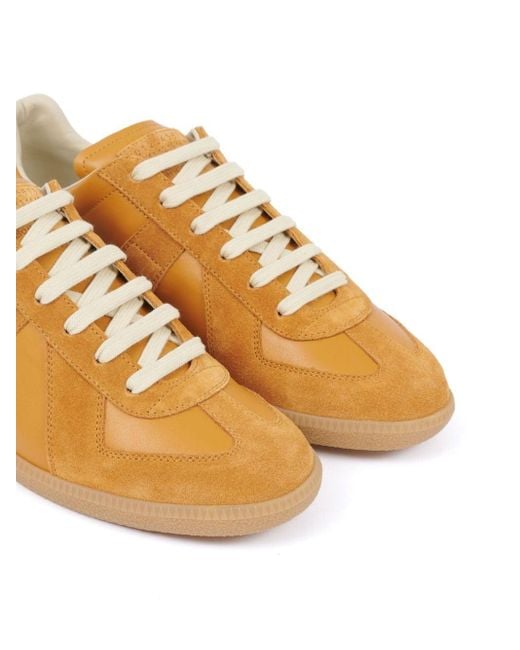Maison Margiela Orange Replica Low-top Leather Sneakers for men