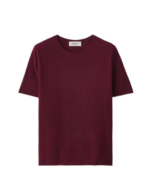 Lisa Yang Red Short-Sleeve Knit T-Shirt